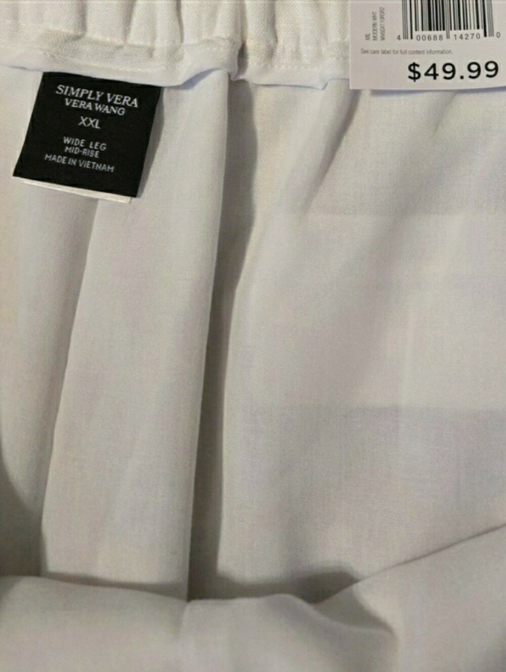 Simply Vera Wang Pants Relaxed Linen Cropped Elastic Waist XXL NEW 🤍 RETAIL $50 - Picture 2 of 9